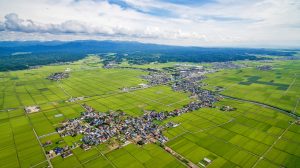 井川町管内全景ドローン写真空撮 高度400m