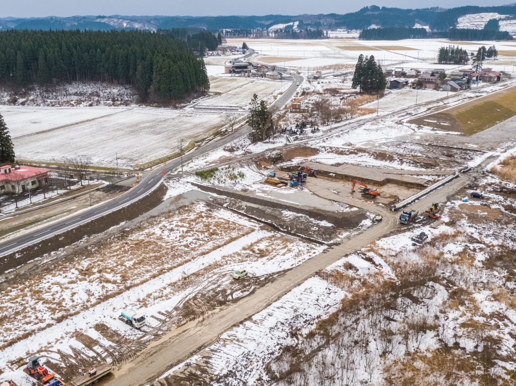 伊藤工業様 2021年12月 ドローン撮影 工事現場 北東側画像