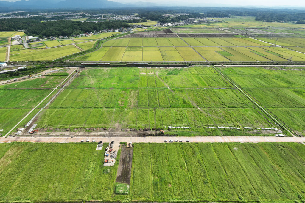 2025年9月秋田市仁井田西部地区ほ場パノラマ合成