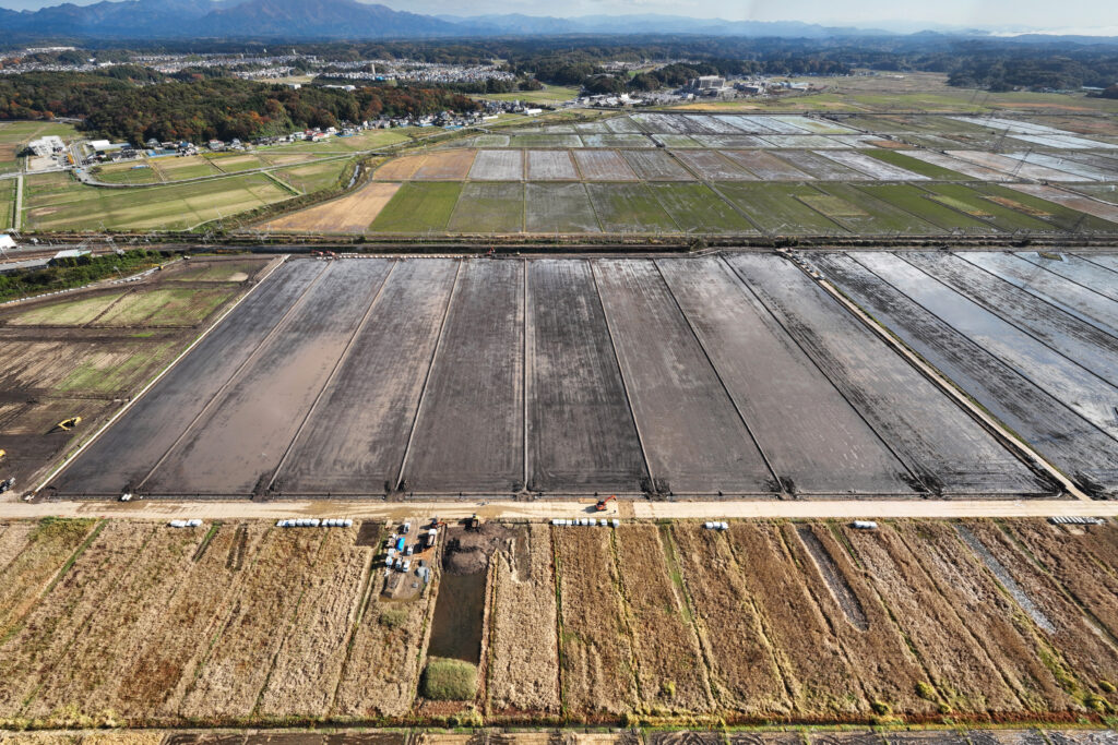 2025年11月秋田市仁井田西部地区ほ場パノラマ合成