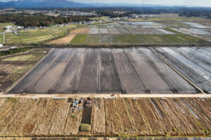 2025年11月秋田市仁井田西部地区ほ場パノラマ合成